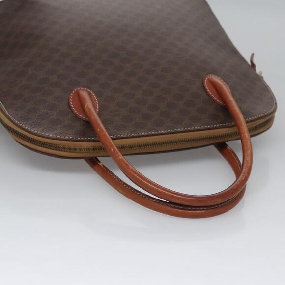 CELINE Macadam Canvas Hand Bag Pvc Leather Gold Brown - Picture 6 of 13